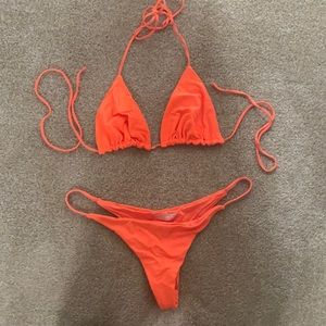 Frankies Bikinis orange triangle bikini